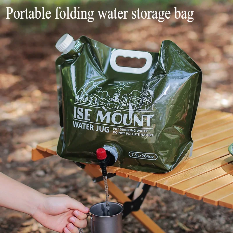 1PC camping water bag with portable faucet foldable container foldable bag with camping supplies Camp Water Bags