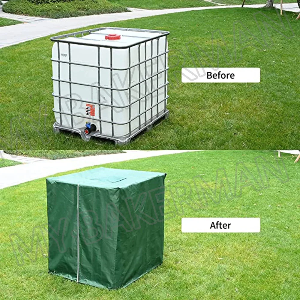 Water Tank Fits 1000L 210D Case Green Zipper IBC Tote Case 275 Gallon Outdoor Rain Barrel