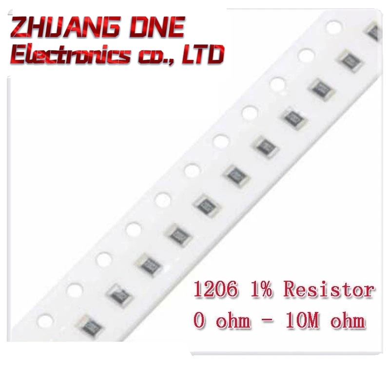 100 Uds 1% 1206 resistencia SMD 0R ~ 10M 1/4W 0 0,1 1 10 100 150 220 330 ohm 1K 2,2K 4,7K 10K 100K 1R 10R 100R 150R 220R 330R 1M 10M