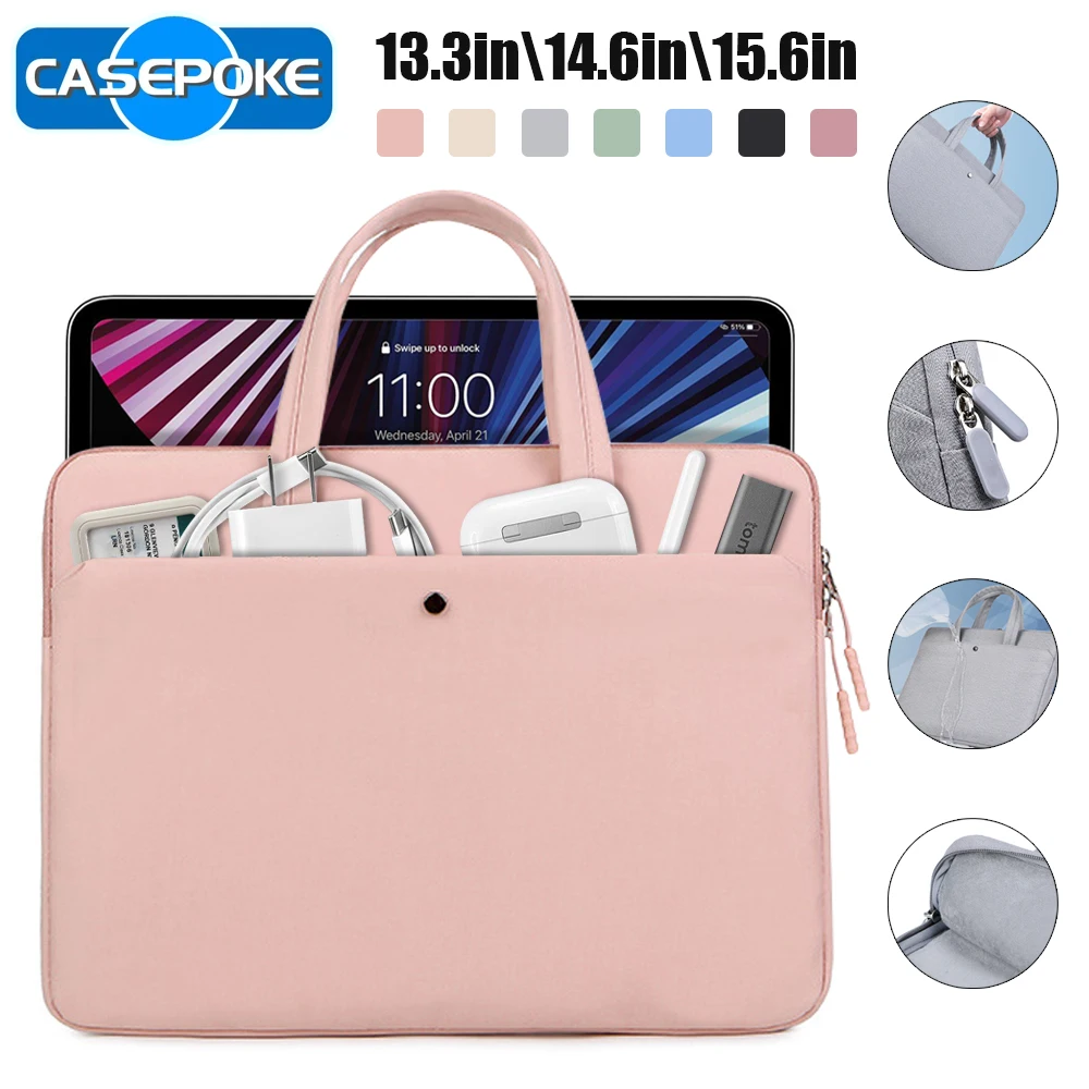 CASEPOKE 여성용 노트북 케이스, 태블릿 휴대폰 노트북 가방, 맥북 에어 프로, 레노버, 샤오미 HP용, 13.3 인치, 14.6 인치, 15.6 인치 핸드백 CASEPOKE 여성용 노트북 케이스, 태블릿 휴대폰 노트북 가방, 맥북 에어 프로, 레노버, 샤오미 HP용, 13.3 인치, 14.6 인치, 15.6 인치 핸드백