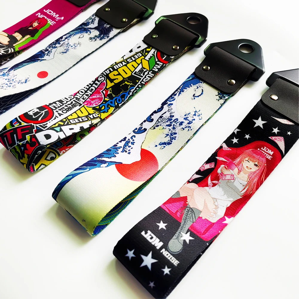 Universal Car Towing Hook Sexy Girl Trailer Strap with Racing Colors Auto Tuning Accessory for Men Gift Race Car Parts