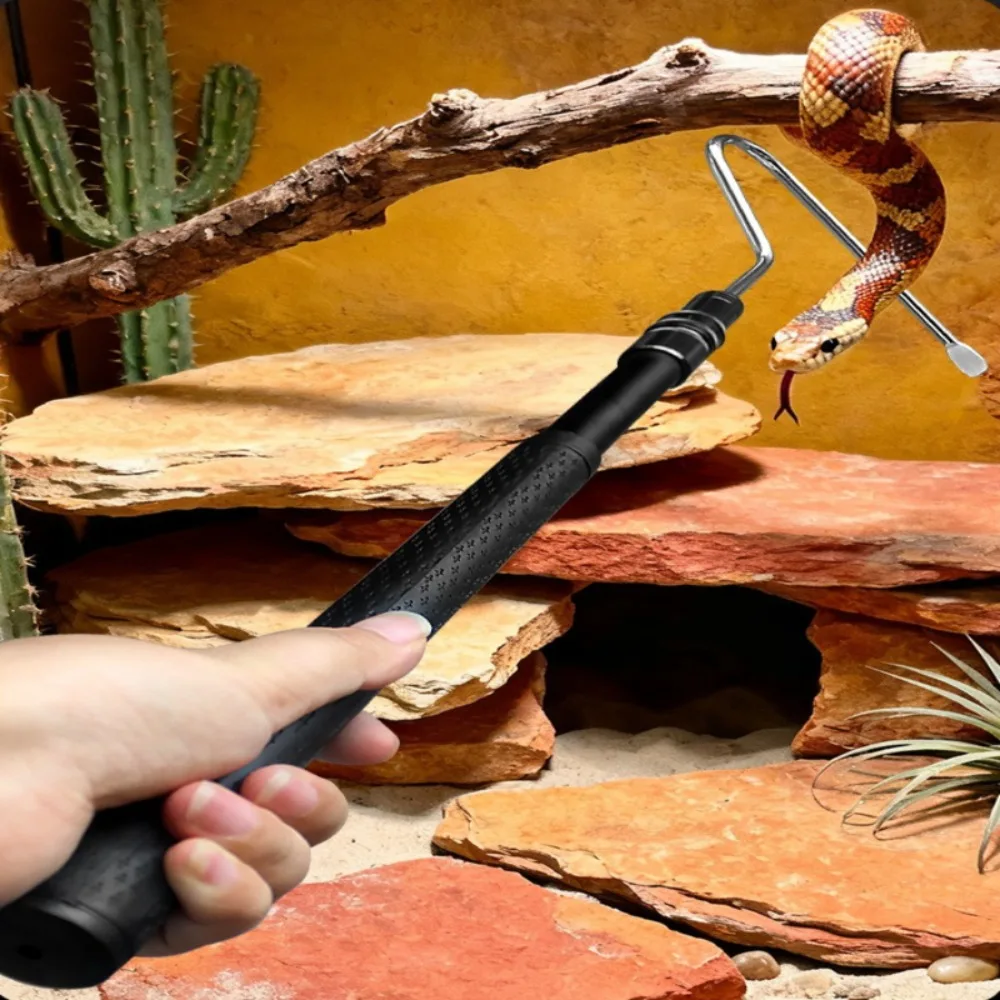Snake Catching Tool Antislip Retractable 58-115cm Three Section Telescopic Snake Hook Portable and Detachable Pet Products
