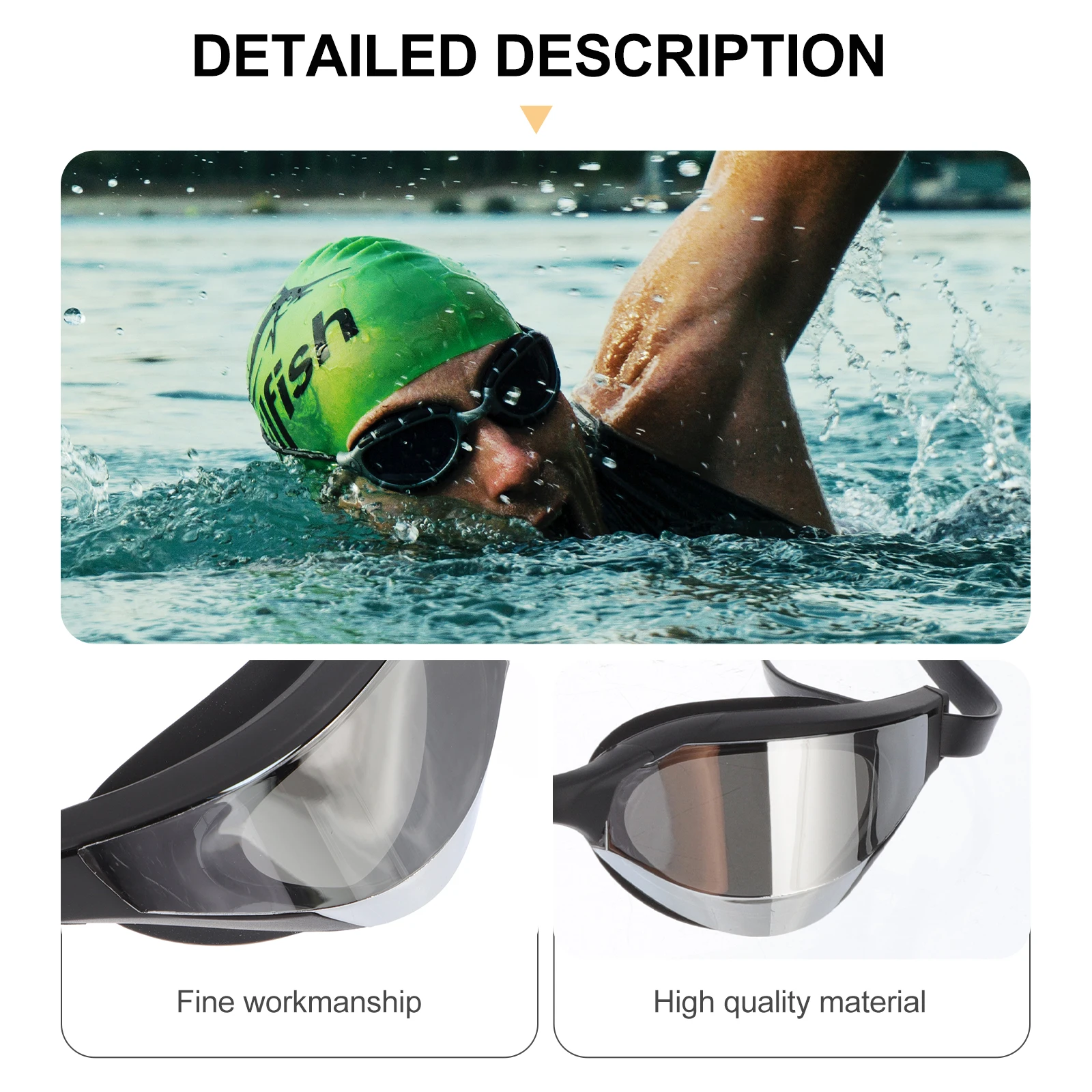 

1 Pair Anti-Fog Myopia Swimming Goggles Waterproof Adjustable Strap Comfortable Fit For Men Women Adult Swimwear