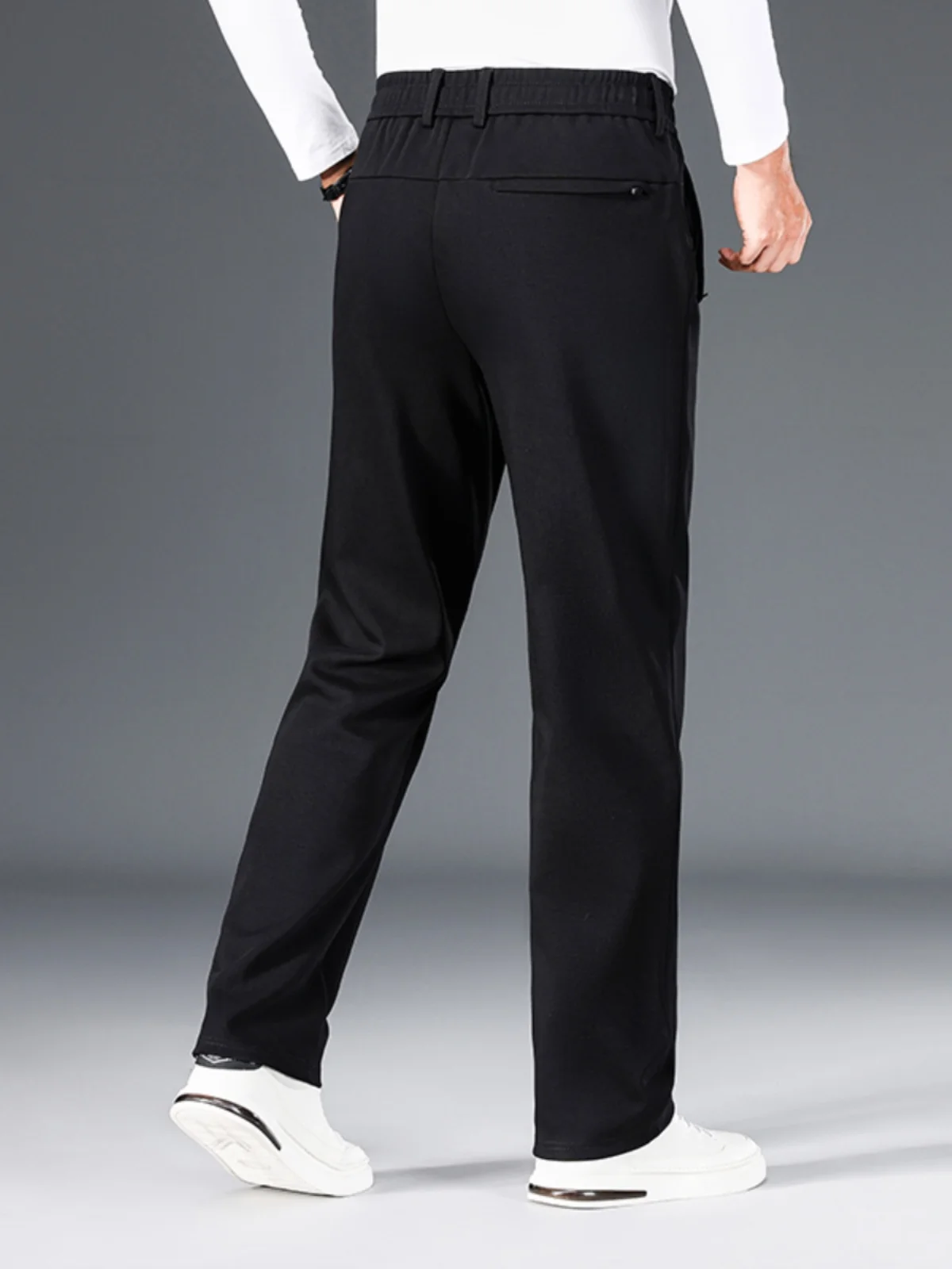 

Men's Casual Cotton Straight Leg Pants Zipper Fly plus Size Spring Autumn Comfortable Breathable mid Waist Busin Casual