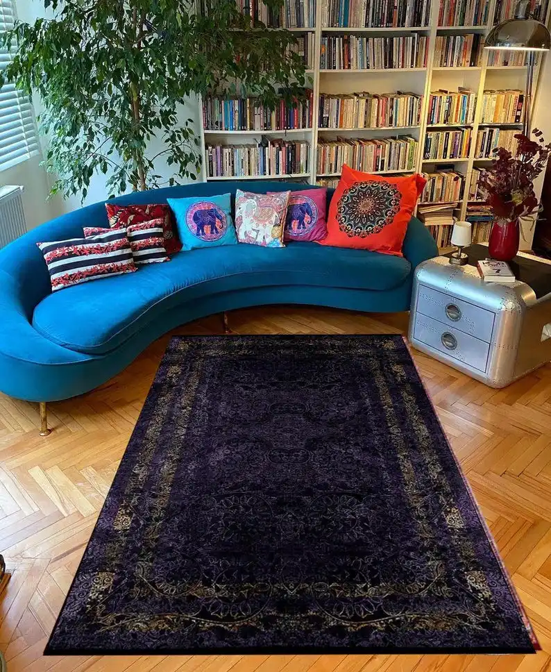 Purple, oriental  vintage rug