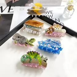 1pc Acrylic cartoon funny catch clip, marine animal clip, cute little monster, back of the head, disheveled hair, shark clip