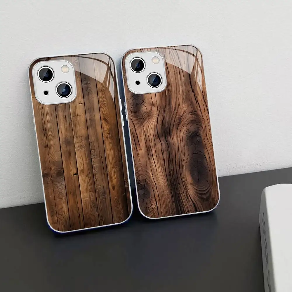 

Wood Texture Art Phone Case Tempered Glass For Iphone 14 13 12 11 Pro Mini XS MAX 14Plus X XS XR Cover