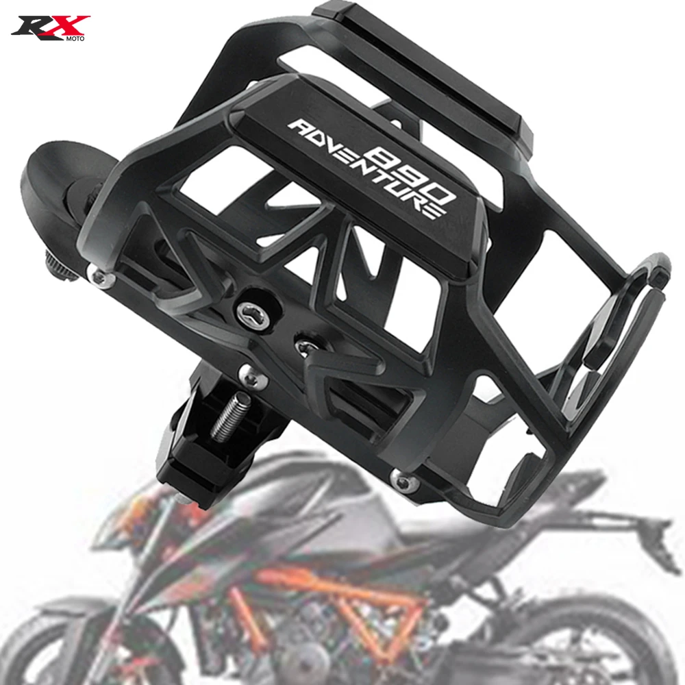 For KTM 890 Adventure 890Adv All Year High Quality Motorcycle CNC Water Bottle Holder Drink Cup Cage With Logo 