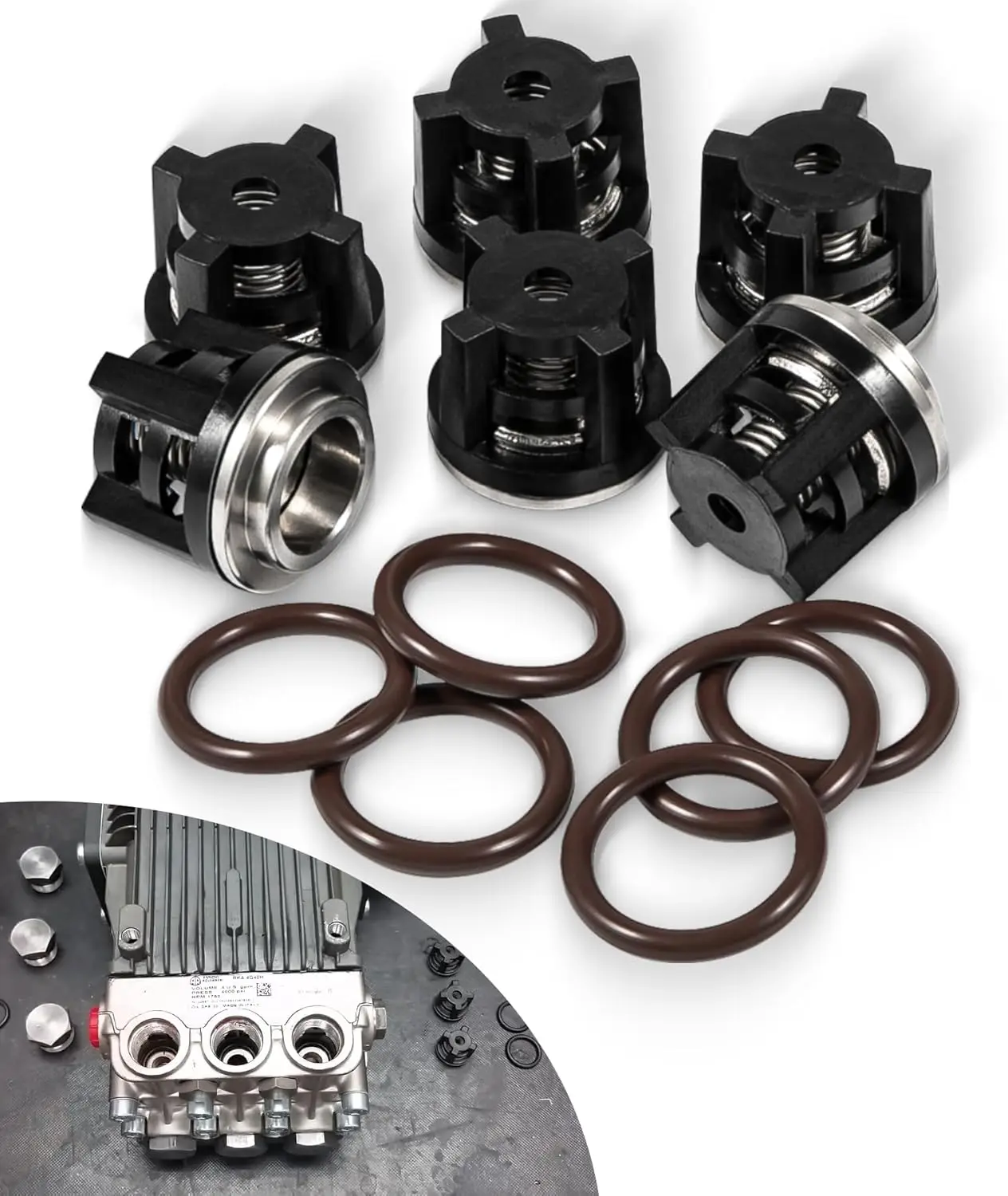 

AR1828 Комплект обратного клапана насоса мойки высокого давления с уплотнительными кольцами для Annovi Reverberi 18 мм серии RKV, RRV, XRC