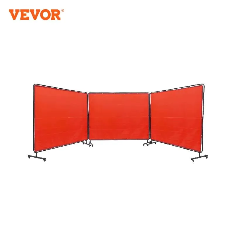 VEVOR Welding Screen with Frame Panel Welding Curtain Screens on 12 Swivel Wheels 6 Lockable Moveable Professional for Workshop