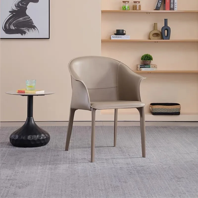 

Скандинавские кожаные обеденные стулья с седлом, роскошные обеденные стулья для гостиной, туалетный столик с акцентом, удобная банкетная мебель Sillas Lscy