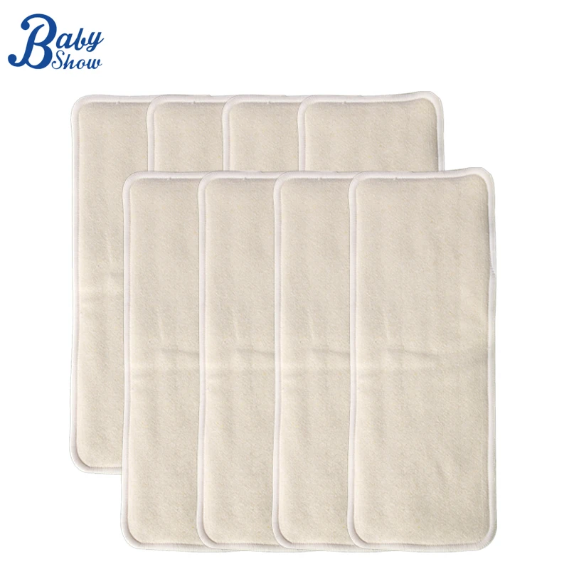 

8PCS/Set Organic Hemp Baby Cloth Diaper Inserts Washable Infant Changing Liners Super Absorbent Bamboo Fiber Nappies Cover