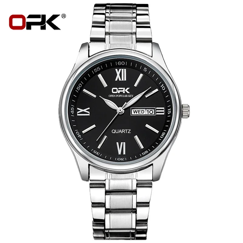 OPKBrand Watch Factory Dropshipping-Border vendita calda doppio calendario orologio al quarzo orologio da uomo da uomo