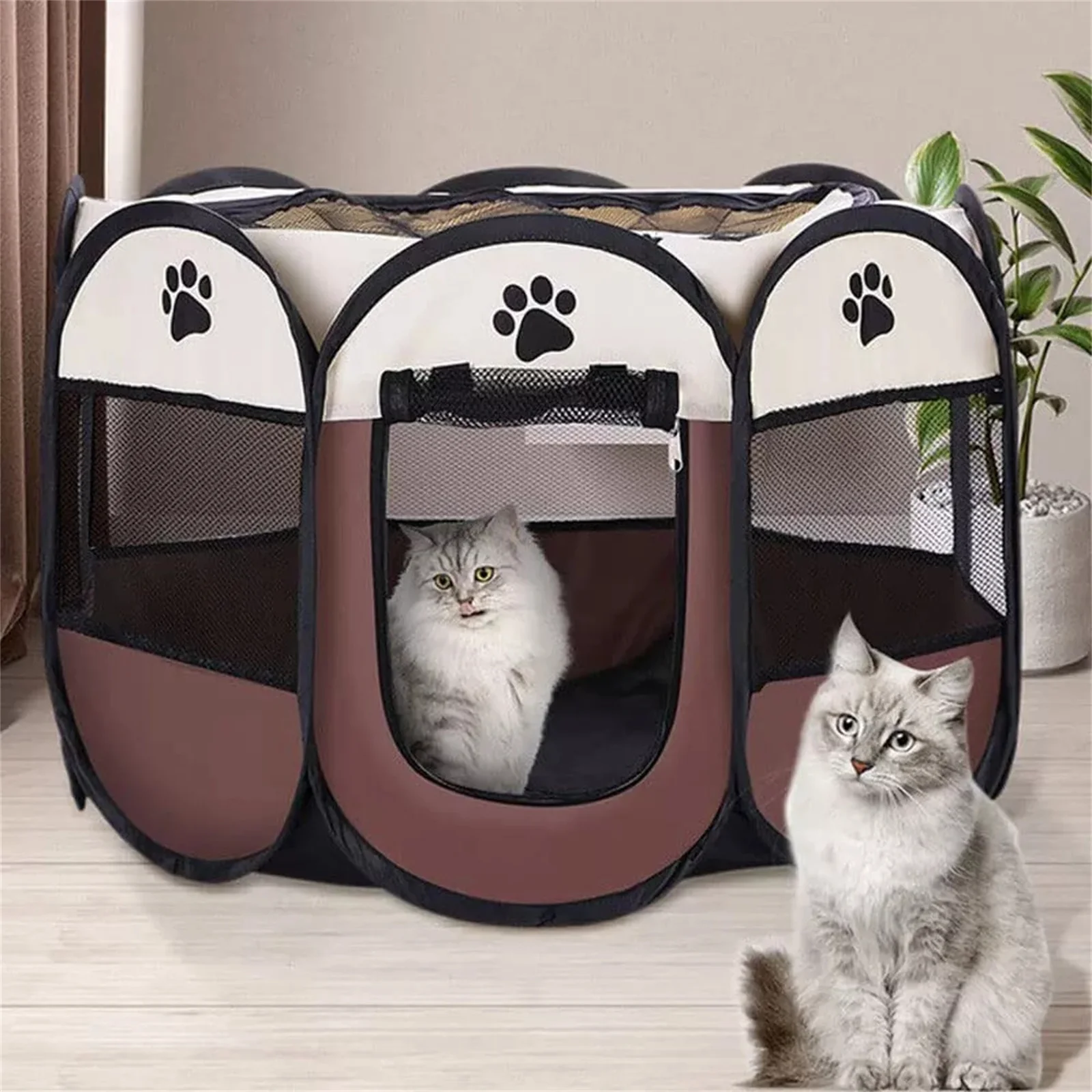 

Portable Pet Playpen Foldable Dog Cat Playpen Camping Tent Kennel Crate