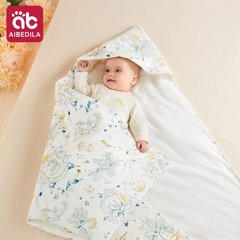 AIBEDILA Autumn Winter Newborn Swaddle Blanket High Quality Cotton Soft Warm Baby Hospital Delivery Wrap Infant Swaddling Cover