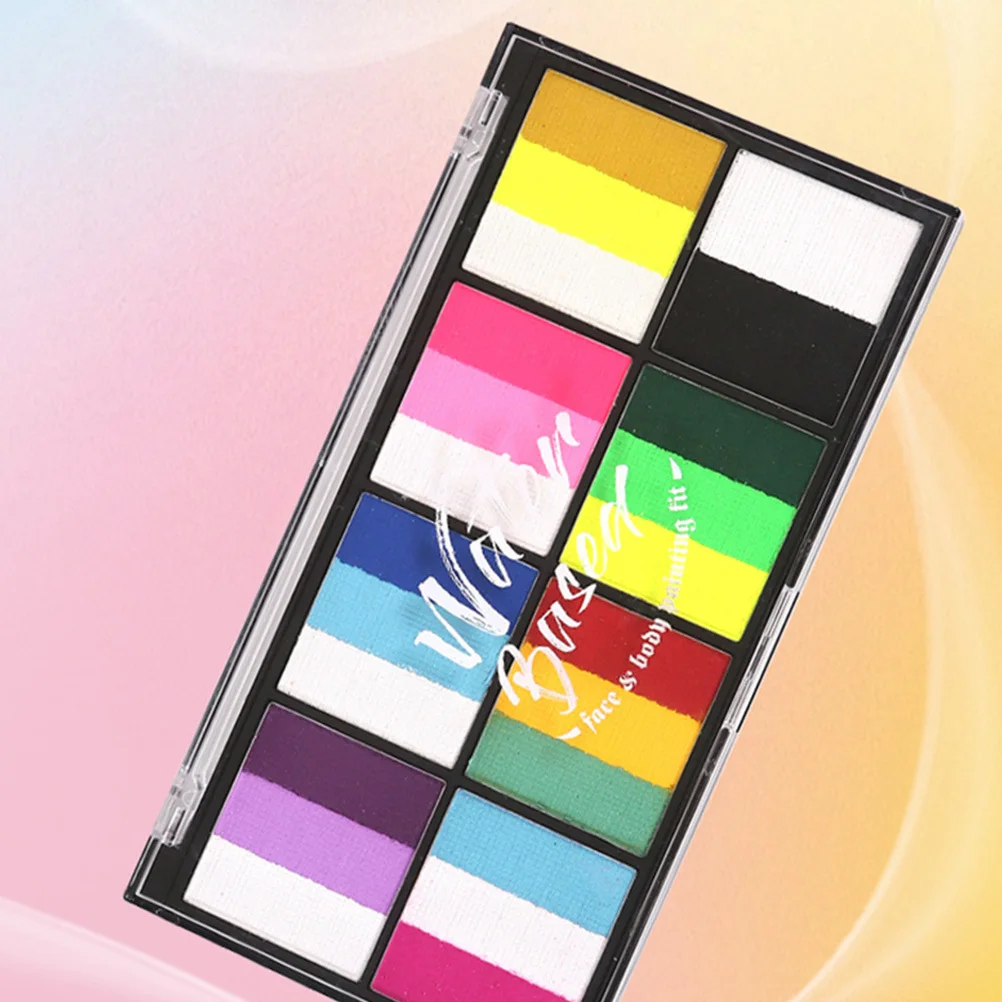 مجموعة طلاء الوجه لمهرجان الحفلات التنكرية، لوازم طلاء الجسم للبالغين، مجموعة أدوات مكياج مائية مع فرشاة #2