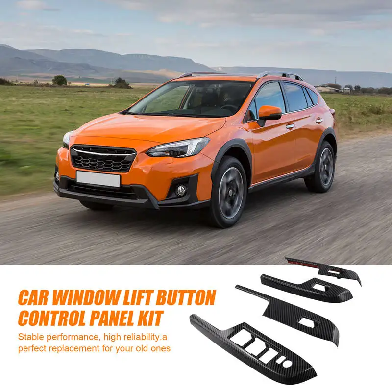 

Bright Carbon Fiber Window Lift Panel Switch Cover Trim For Subaru XV 2015-2017 LHD