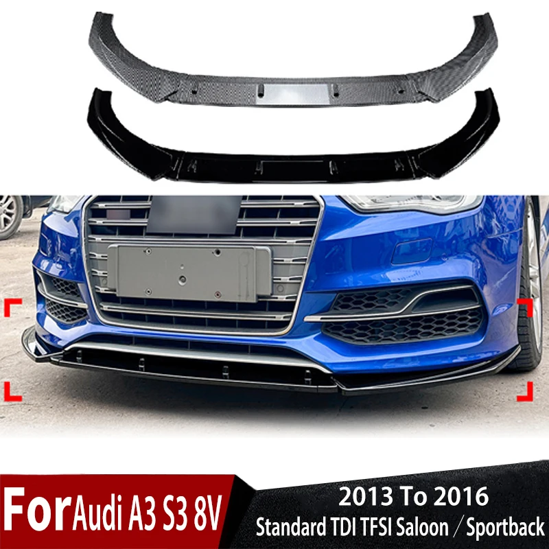 

Для Audi A3 S3 8V Standard TDI TFSI седан/Sportback 2013 2014 2015 2016 передний бампер спойлер сплиттер губ диффузор обвес комплект