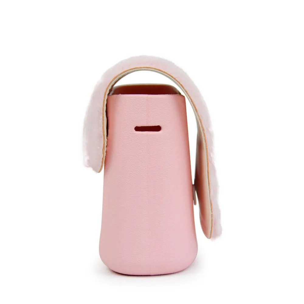 Nieuwe Pu Lederen Flap Met Bont Harige Pluche Voor O Pocket Tas Cover Clamshell Magnetische Lock Obag Opocket