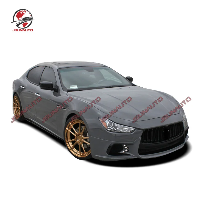 

Body Kit For 2014-2017 Maserati Ghibli WD Style Fiberglass Body Kit Rear Diffuser Spoiler Side Skirts For Ghibli Q4