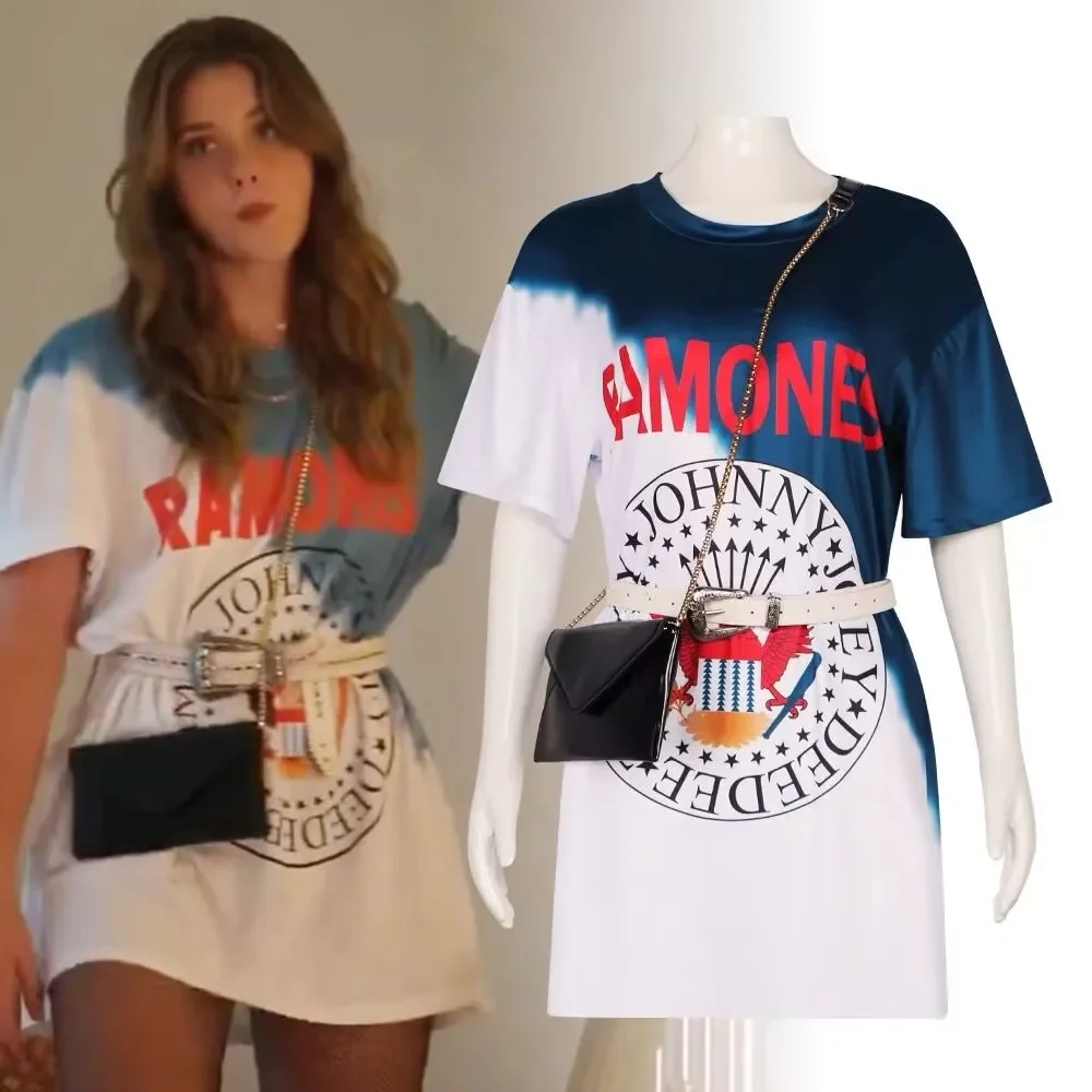 Disfraz de la película My Fault, Vestido Culpa Mia, Camiseta Larga con Estampado de Grafiti, Bolso de Cintura, Disfraces Casuales Novedosos para Mujer para Fiestas de Halloween