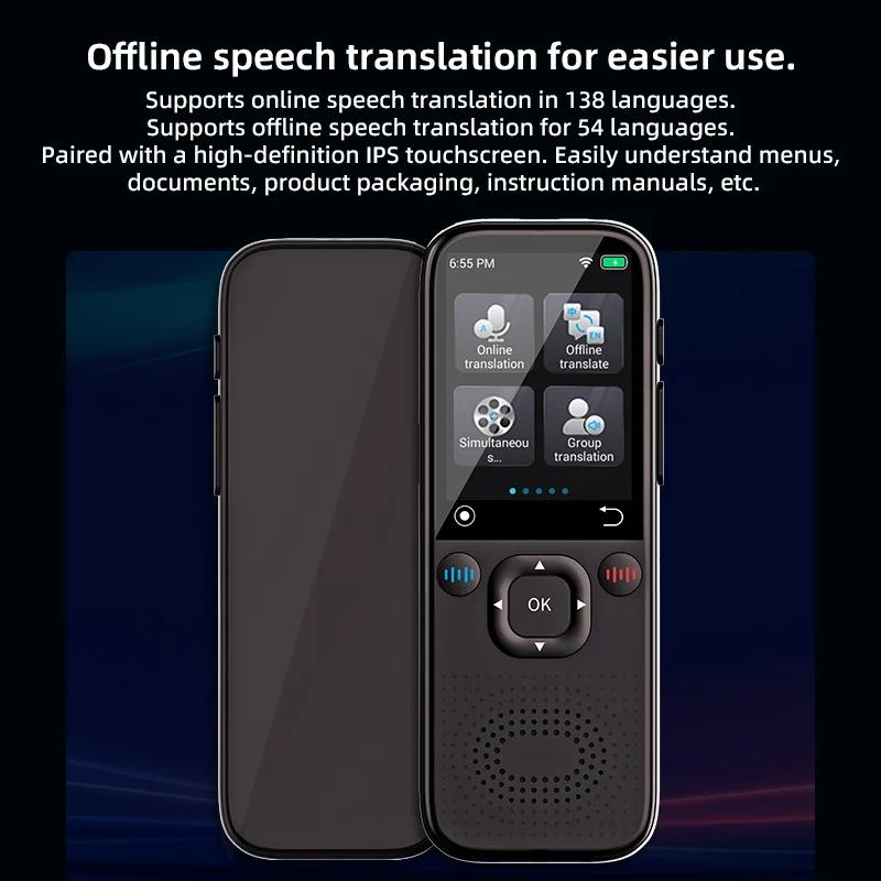 

Large-screen intelligent voice translator multi-country translation and photo taking in 138 languages