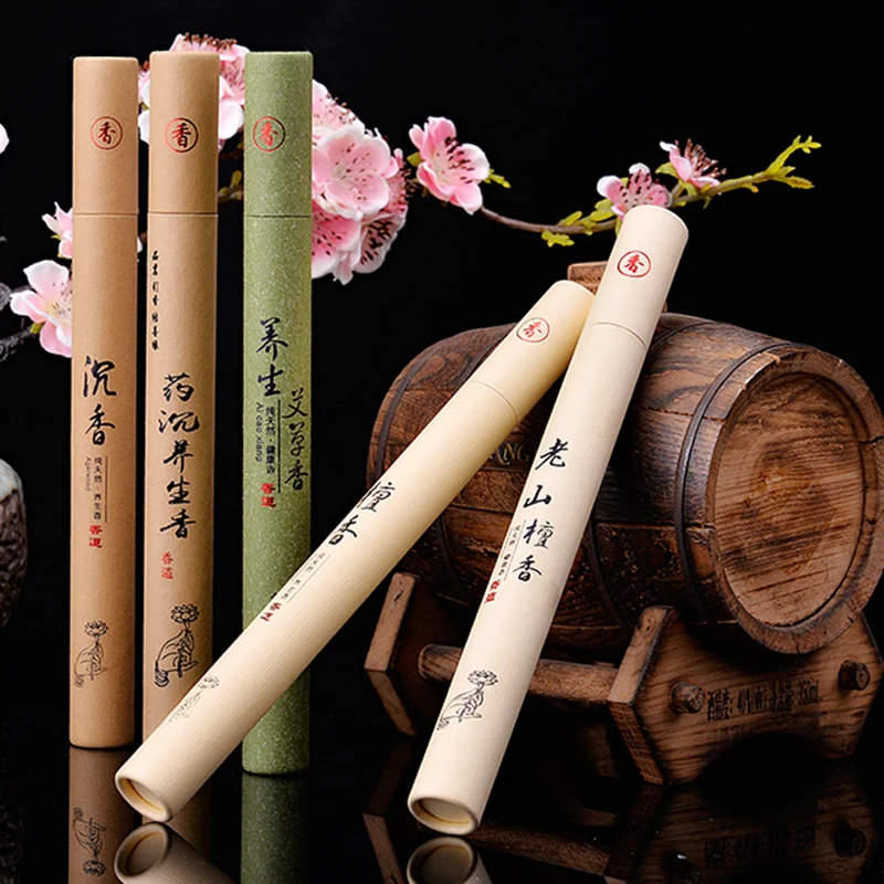 2 Boxes Natural Incense Sticks Sandalwood Agarwood Wormwood Home Fragrance Relax Sleep Purify Air Yoga Meditation Aromatherapy