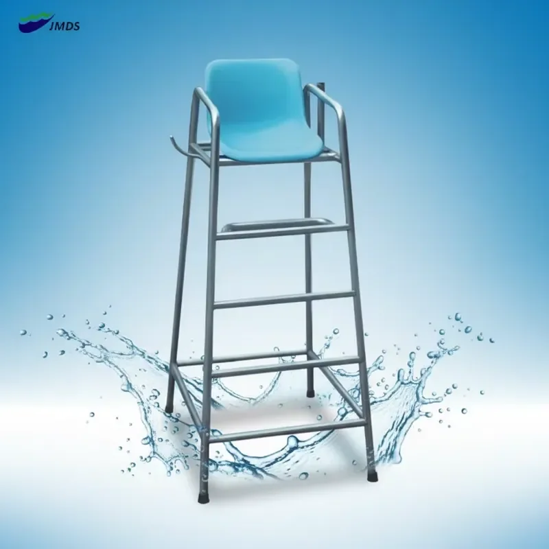 304 Stainless Steel Lifeguard Chair 1.0mm Thick Non-detachable With FRP Seat H1860xL960xW820mm Waterproof Pool Safety Chair