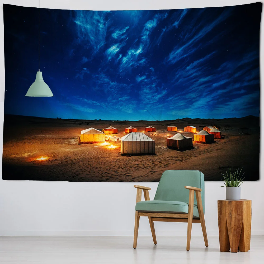 

Night sky landscape tapestry camping tent art wall hanging hippie home wall decoration blanket bed sheets room art decoration