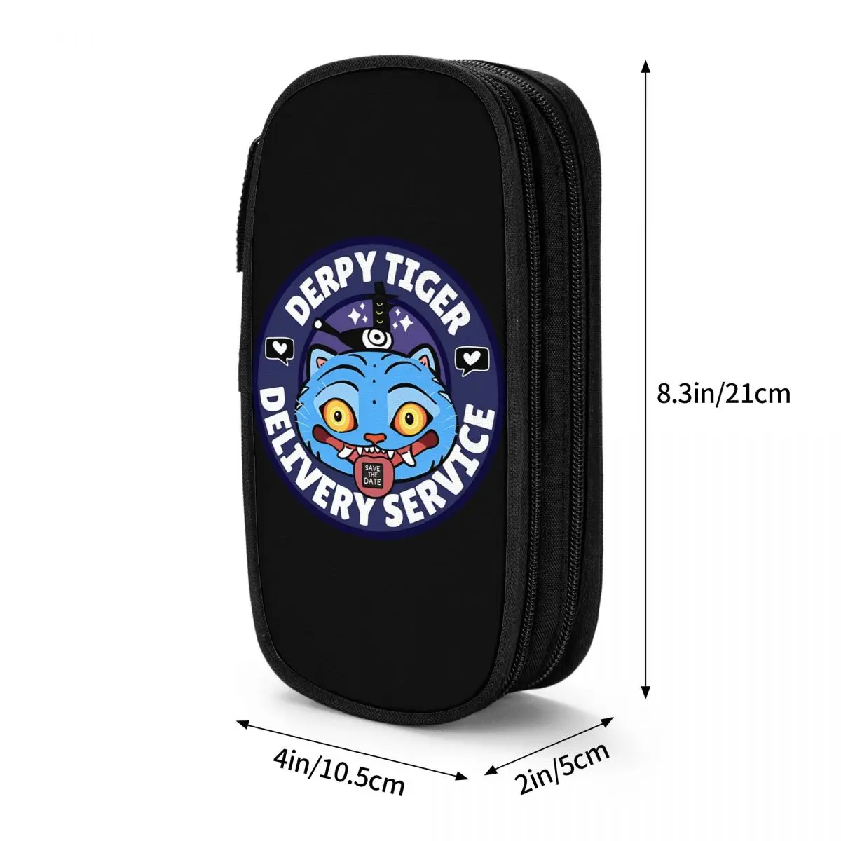 النمر الأزرق مع الصديق الصغير الذي يقدم رسالة حفظ التاريخ مقلمة شيطان الصيادين مقلمة مدرسية حقيبة أقلام رصاص