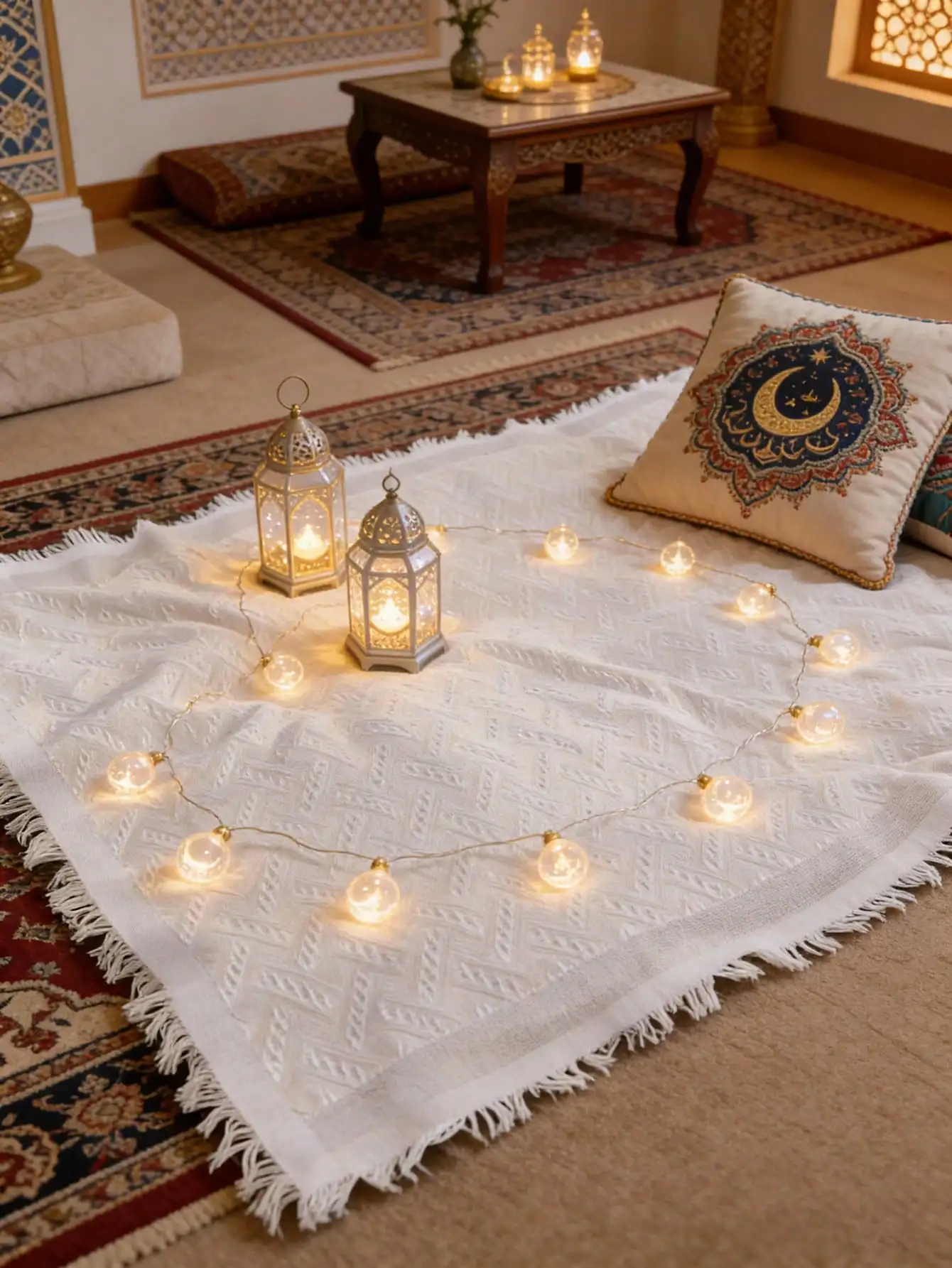 1 Stück Boho Yoga-Meditationsmatte - Baumwollmischung mit Fransen Muslimische Gebetsmatte Teppich Ramadan-Geschenk für Outdoor-Picknicks Heimdekoration