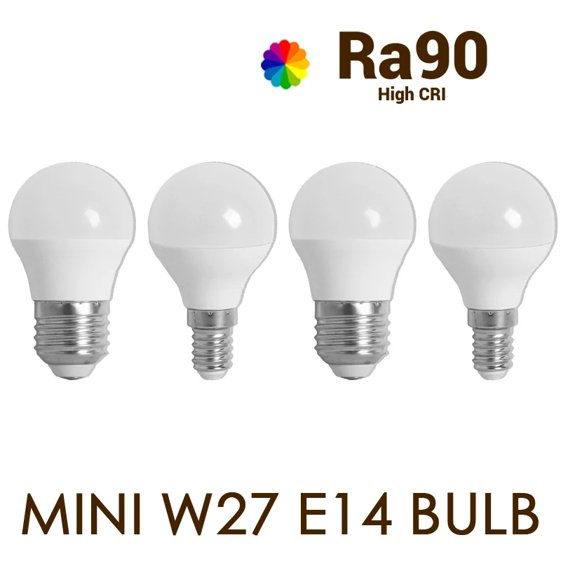 Full Spectrum AC100-240V G45 LED Bulb E14 E27 CRI90 High Color Rendering Index Eye Care Decor Light For Indoor Ambient Lighting