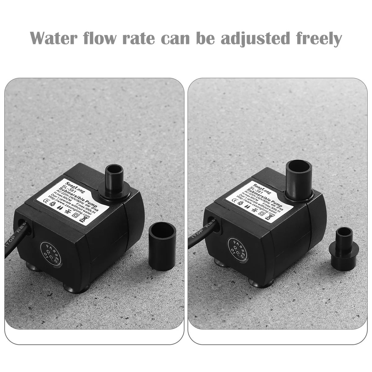 

Submersible Water Pump Ultra Quiet Compact 300L H 4W Adjustable Flow for Aquarium Fish Tank Fountain Ponds Hydroponics