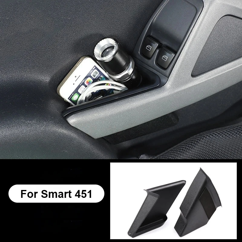 Car Accessories For Mercedes Benz Smart 451 Fortwo 09-14 Auto Door Side Armrest Box Storage Handle Tray Hidden Holder Box