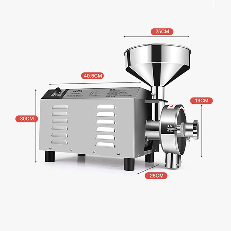 3000 ประเภทเครื่องบดเมล็ดพืช 3KW Commercial สแตนเลสสตีล Grain Mill สมุนไพรยาเครื่องบดแห้งเครื่องบด 220V110V