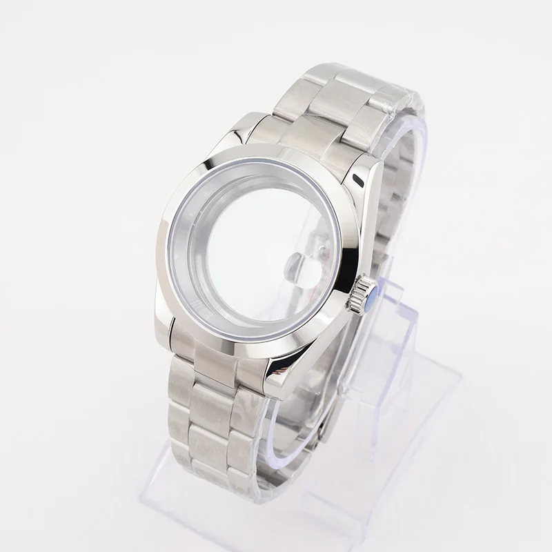 Cajas y Correas para Reloj Explorer de 36/39 mm, Plateadas, para Modificación de Relojes Seiko NH35/NH36/NH34, Kit Completo de Repuestos para Relojes de Hombre