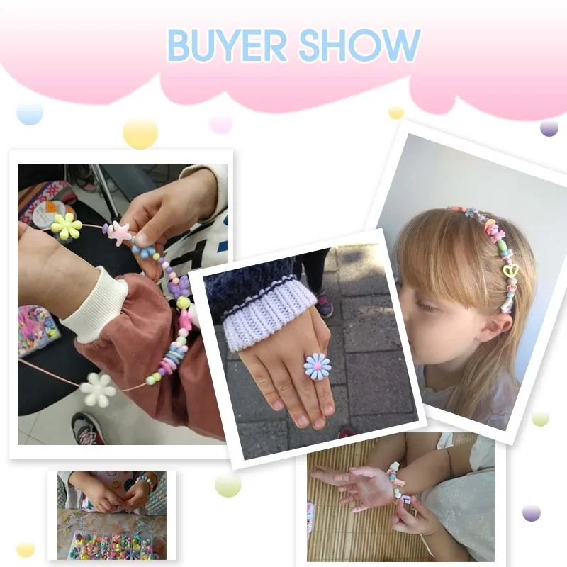 DIY Handmade Beaded Toy with Accessory Set Children Creative Girl Weaving Bracelet Jewelry Making Toys Educational Children Gift