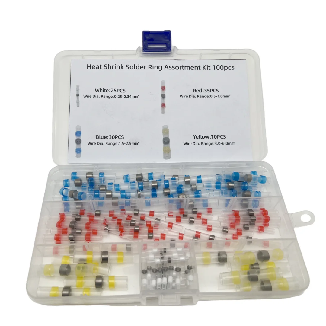 Heat Shrink Solder Ring Assortment Kit 20pcs/50pcs/100pcs/200pcs