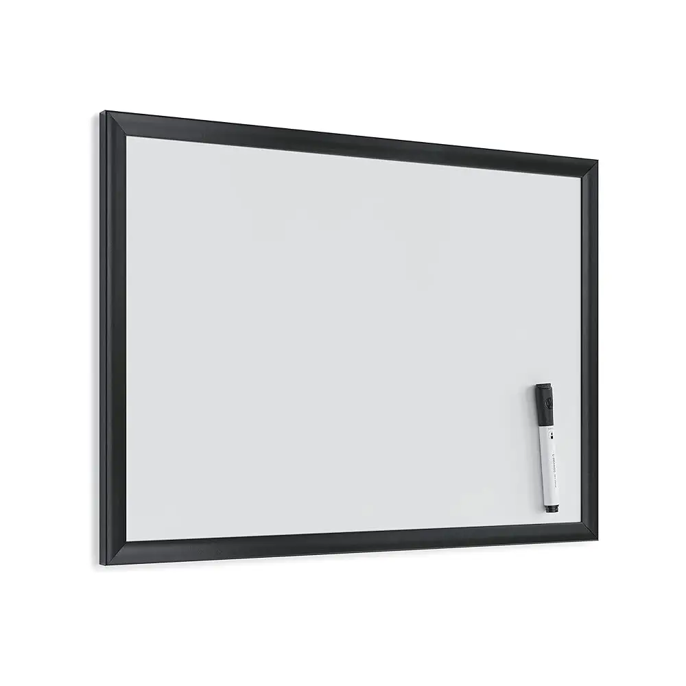 

Магнитная доска для сухого стирания, 24 x 18 дюймов, черная деревянная рамка