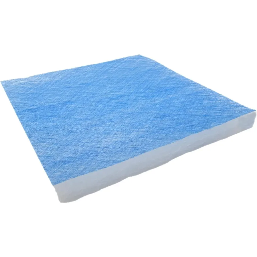 Almohadilla de filtro para pararrayos de pintura blanca y azul para sistema de escape de cabina de pulverización en aplicaciones de pintura industrial Fibergla de alta eficiencia
