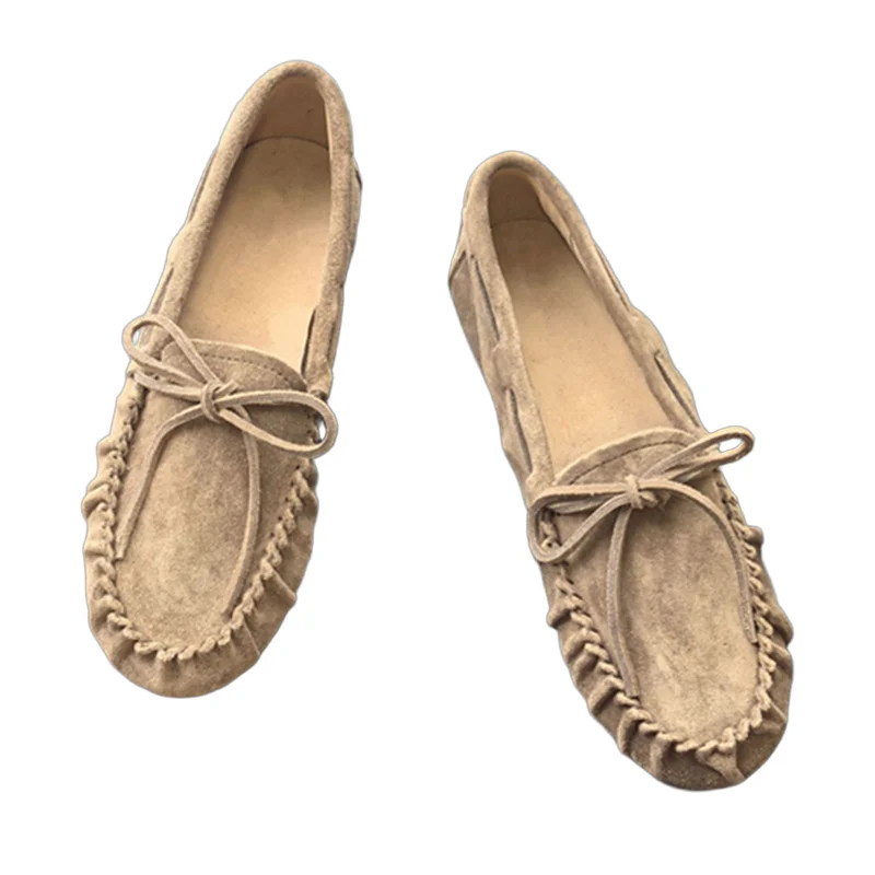 

Withered Nordic Minimalist Handmade Cowhide Flat Loafers French Lazy Commuting Comfortable Slip-on Shoes Women