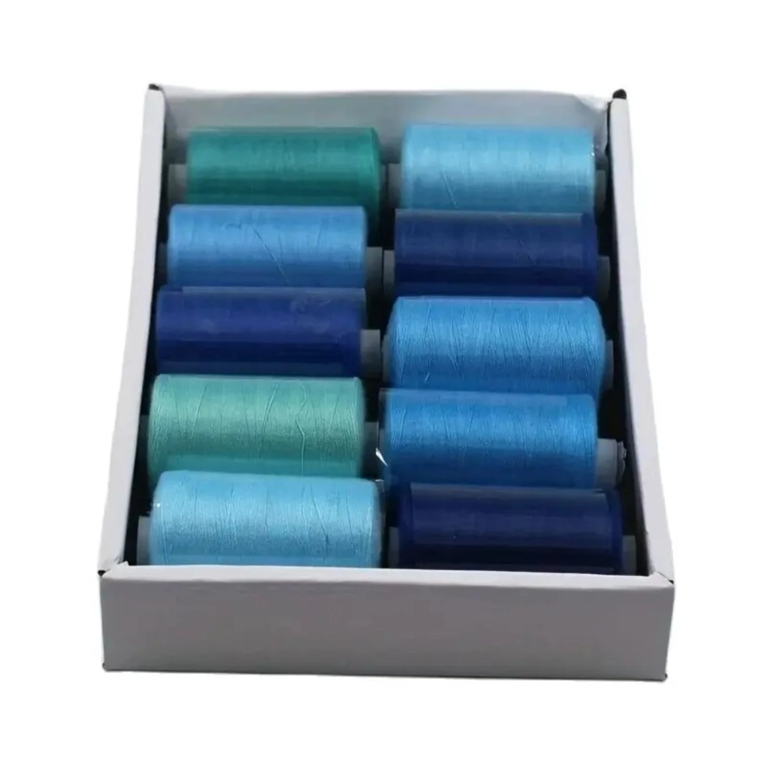 Blue Beginner Series 10 Colors Hand Sewing and Embroidery Polyester Thread Sets with Box, 40S/2 Quality_Thread