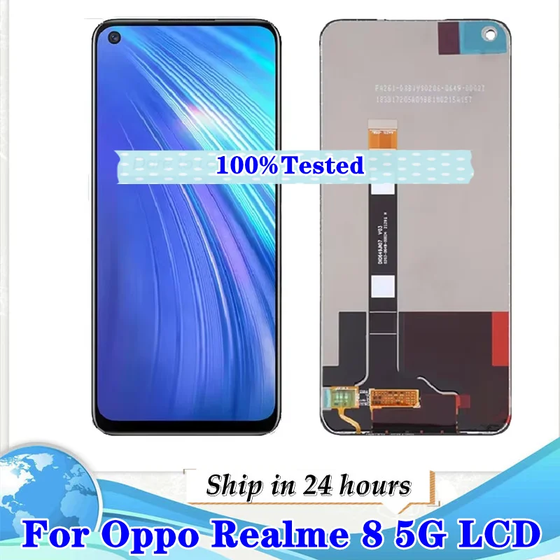 

6.5'' Original For Oppo Realme 8 5G LCD Display 10 Touch Screen Digitizer Assembly For Realme8 5G RMX3241 Display Repair Parts