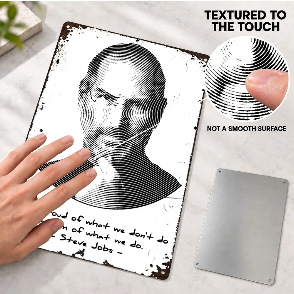 Steve Jobs Quote Printed Poster Personalized Aluminum Metal Sign Ink Illustration Wall Art For Studio Reception Graduation Gift
