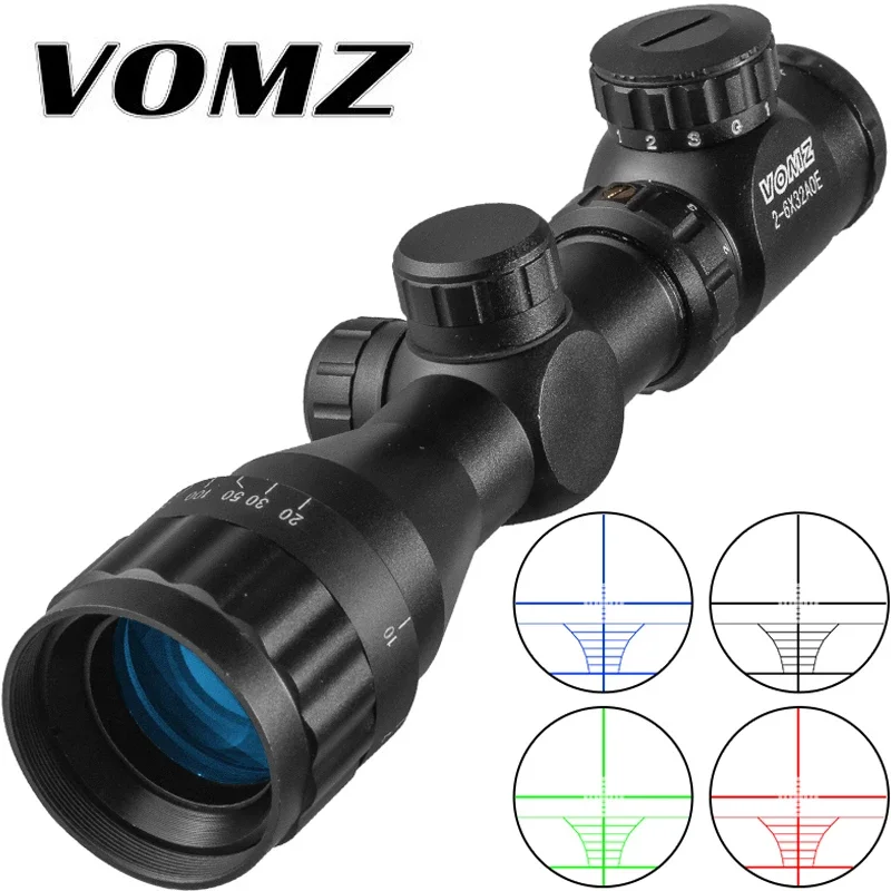 VOMZ 2-6x32 AO GBR Riflescope Hunting Optical Scope Telescopic Sight Range Finder Reticle Air Rifle Airgun .22LR .223 5.56mm