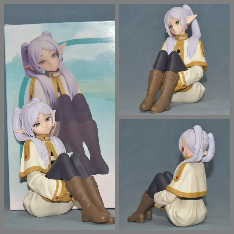 

Frieren: Beyond Journey's End Anime Figure Kawaii Sitting Posture Frieren Cartoon Statue Cute Car Decoration Doll Model Toy Gift