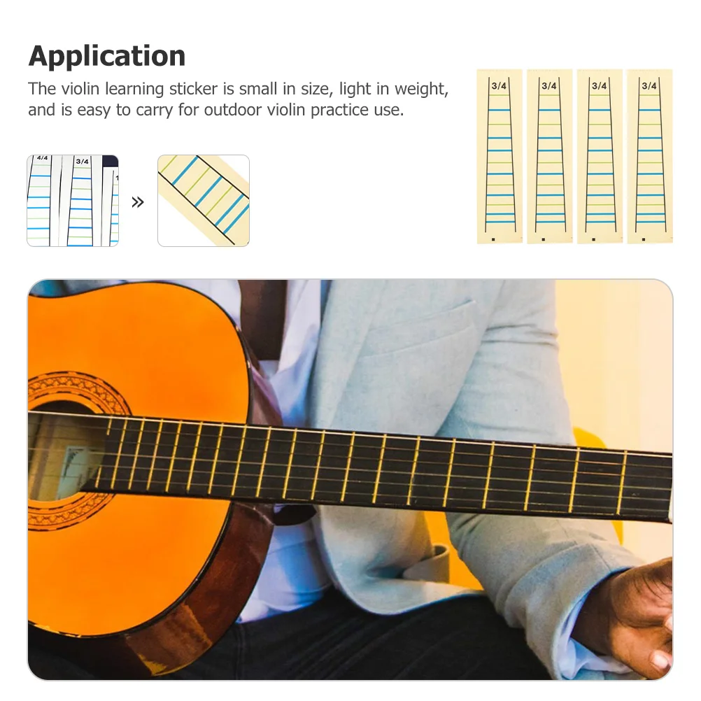 

4Pcs Violin Finger Position Stickers Professional Scale Learning Removable Fretboard Note Stickers Beginner Violin Supplies