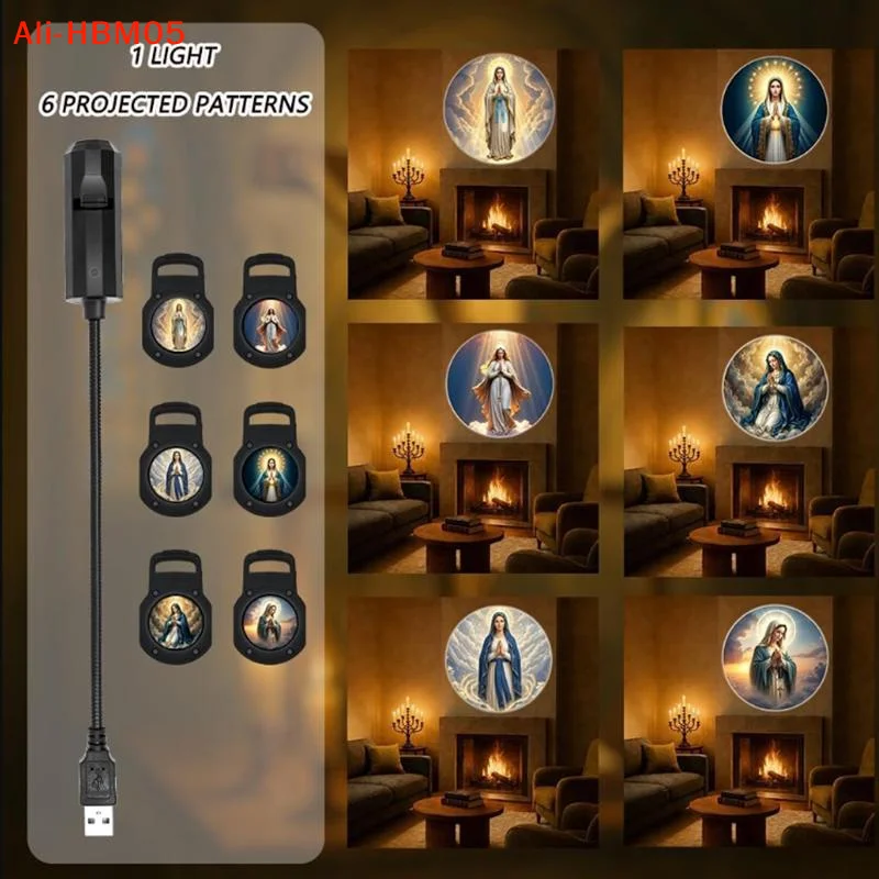 (HB05)Religious Character Image Themed USB Projection Light With Twelve Patterns Perfect For Room Ceiling Background Decoration