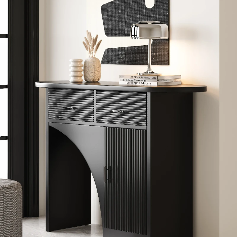 

Simple Italian Extremely Narrow Hallway Living Room Modern Black Home Shoe Cabinet Locker Entrance Cabinet