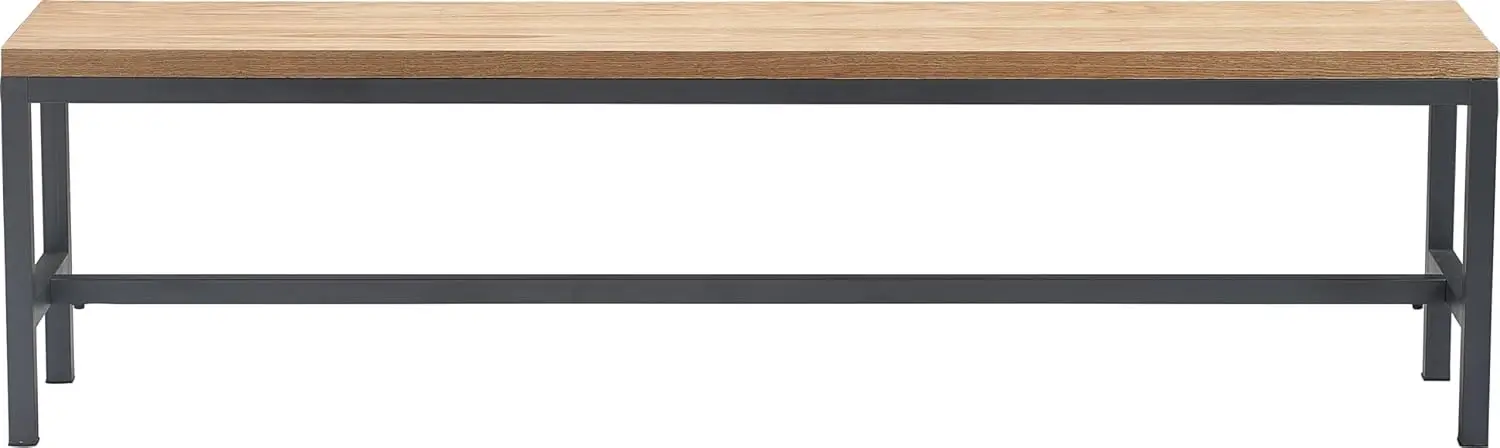 الخشب الصلب مقعد الطعام في المزرعة الصناعية ، منضدة الخشب الصلب ، طاولة مدخل غرفة المعيشة ، روبسون 66"